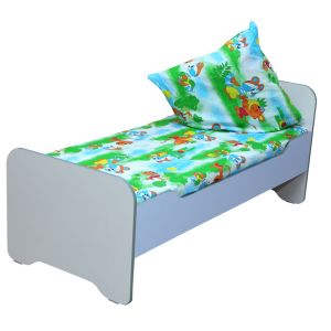 Children's bed with rounded beams, without mattress