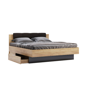 Bed "Luna" 1.6x2.0 Soft non-retractable back with drawers