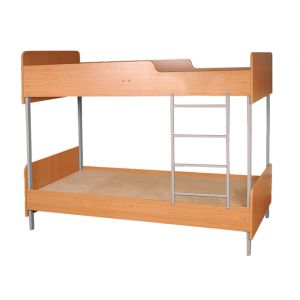 A bunk bed on a metal frame