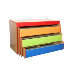 3-tier children's bed with a cabinet