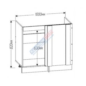 Cabinet H 100x60.82.1 D. corner. Sink "Premium" (T-797; F-3490; F-797)