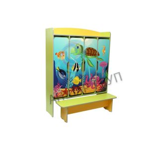 4-seater wardrobe with "Underwater world" photo print with lava