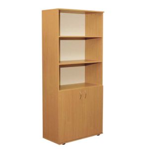 Semi-closed 2-door bookcase