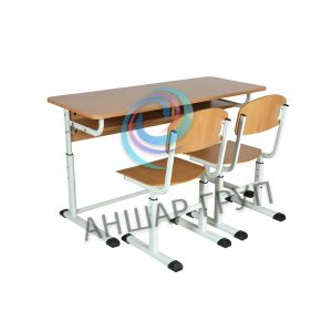 Student's table 2-seater reg. by height (flat pipe) No. 4-7