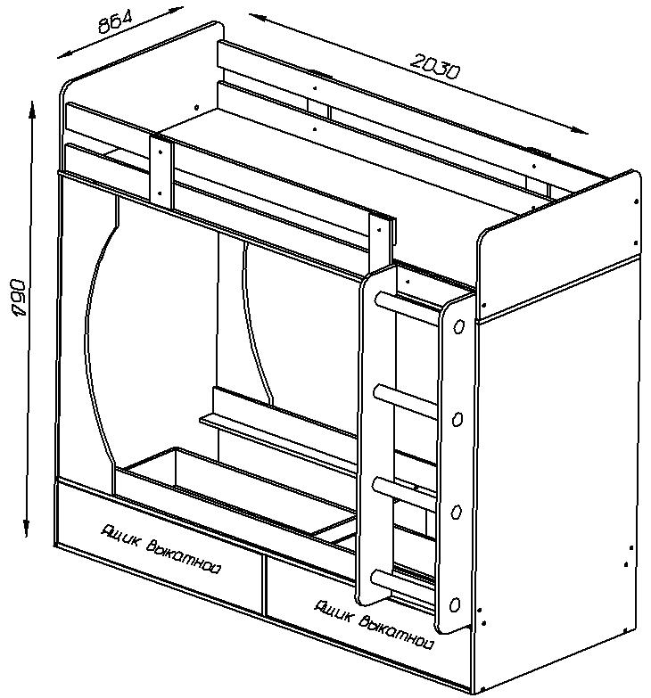 Схема для изготовления двухъярусной кровати